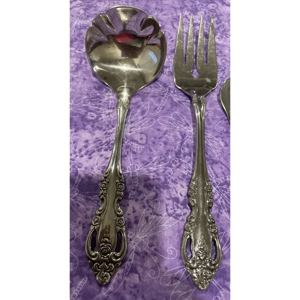 Oneida Brahms Community 5 Piece Hostess Set Ladle Fork Knife Sugar Stainless VTG